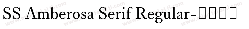 SS Amberosa Serif Regular字体转换